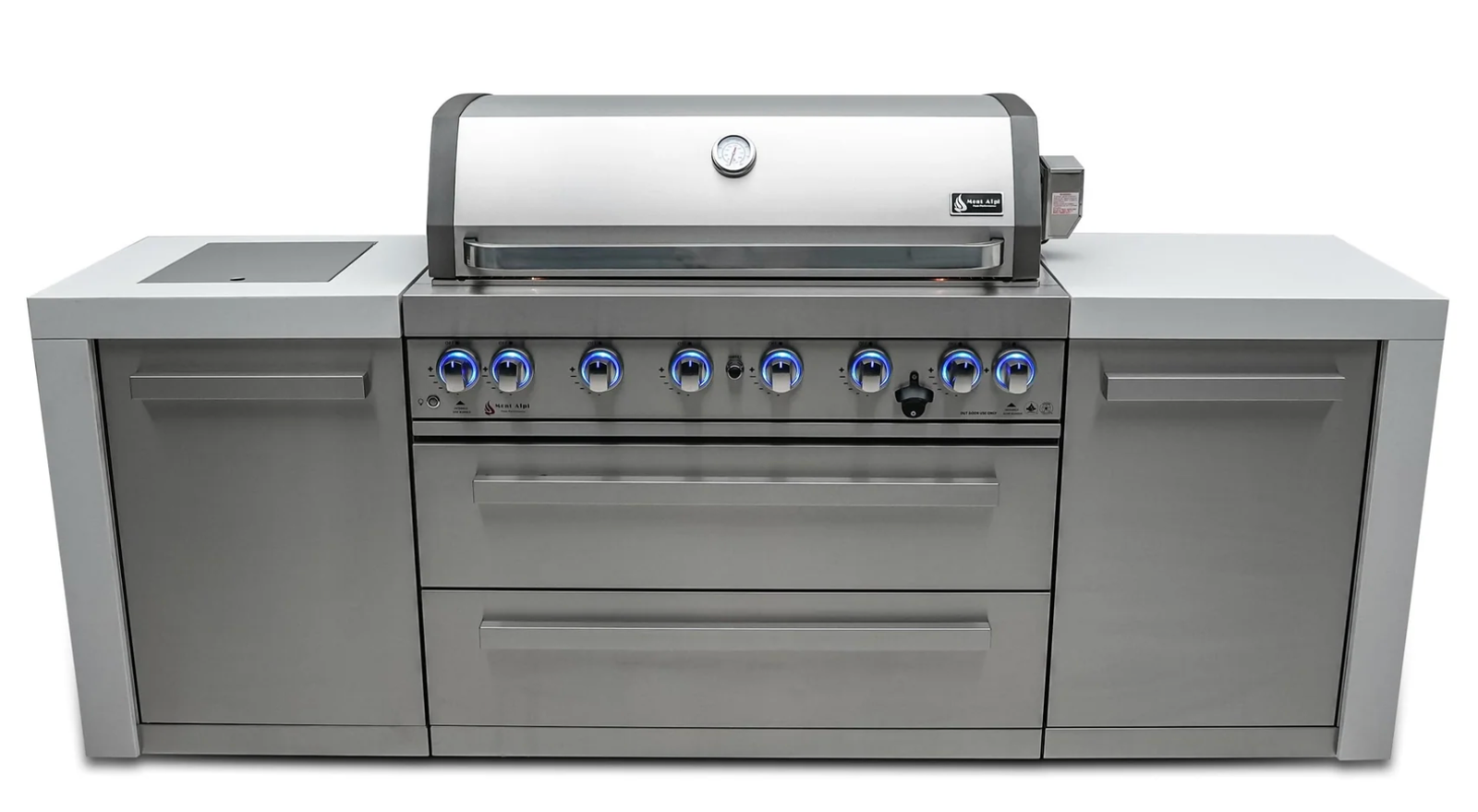 Mont Alpi 805 Deluxe Outdoor Kitchen Island – 6-Burner Stainless Steel Gas Grill (MAi805-D)