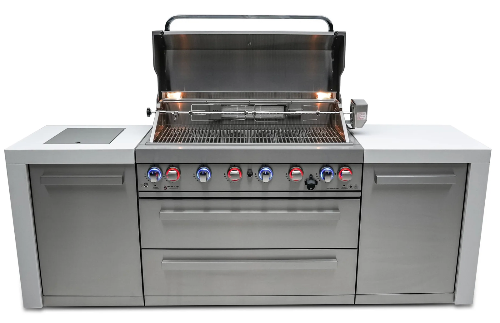 Mont Alpi 805 Deluxe Outdoor Kitchen Island – 6-Burner Stainless Steel Gas Grill (MAi805-D) - Image 2
