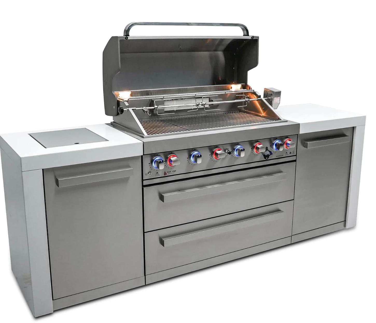 Mont Alpi 805 Deluxe Outdoor Kitchen Island – 6-Burner Stainless Steel Gas Grill (MAi805-D) - Image 3