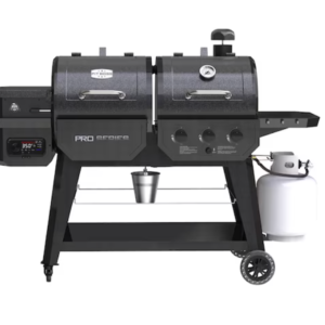 Pit Boss Pro Series Gas & Pellet Combo Grill – Wood Pellet Smoker and Propane Grill, Gray