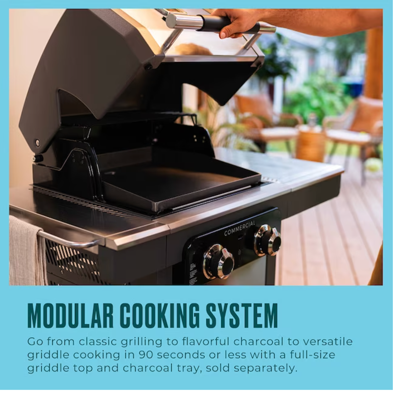 Char-Broil Commercial Series Gas Grill & Griddle Combo – Stainless Steel Outdoor BBQ Grill - Image 4