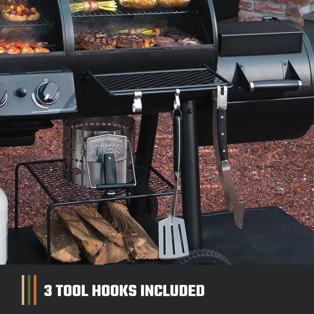 Oklahoma Joe's Canyon Combo Dual Fuel Smoker & Grill - 3-Burner Propane Gas & Charcoal with 1031 sq. in. Cooking Area - 24203004 - Image 7