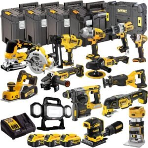 DEWALT 20V MAX XR 15 Tool Combo Kit with 3 x 5.0Ah Batteries – Brushless Drill, Impact Driver & Wrench (DEWKIT25)