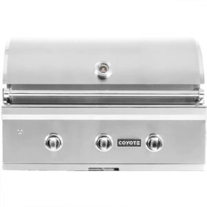 Coyote C-Series 34 in Built-In Gas Grill – 4-Burner Stainless Steel Outdoor Kitchen Grill