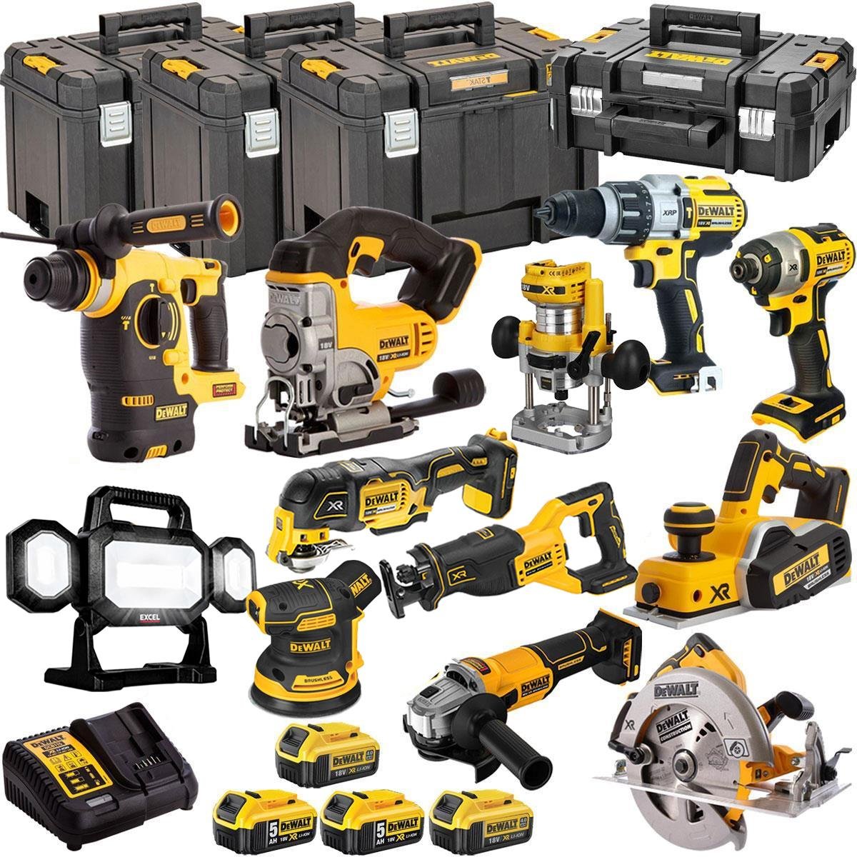DEWALT 20V MAX XR 12 Tool Combo Kit with 4 Batteries & Charger – Cordless Power Tool Set (T4TKIT-1333)