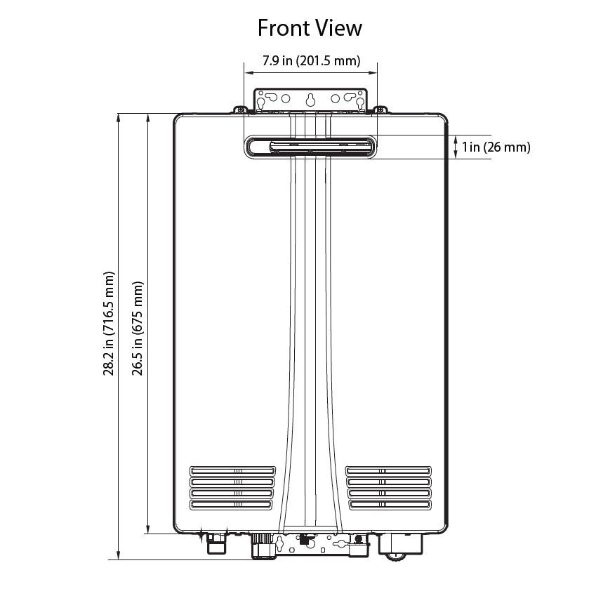 Navien NHW700-199AE Outdoor Tankless Water Heater – 199,000 BTU Non-Condensing Gas Water Heater - Image 3