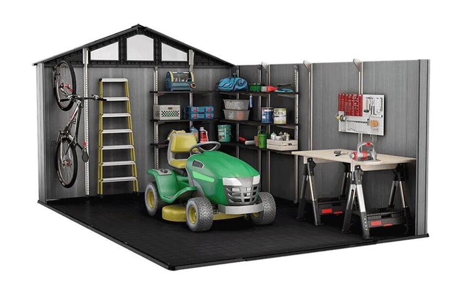Keter Stronghold 10 x 15 ft Resin Storage Shed – Large Heavy Duty Outdoor Plastic Shed, Gray - Image 2