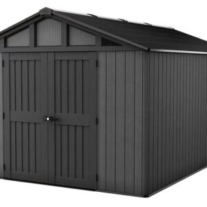 Keter Stronghold 10 x 15 ft Resin Storage Shed – Large Heavy Duty Outdoor Plastic Shed, Gray